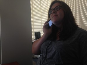 Student Sarah Bratton prepares to call home after a week away from home. 